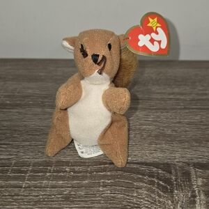 1993 Ty Teenie Beanie Babies NUTS The Squirrel 4" w/Tags